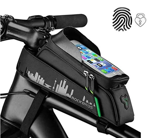 ROCKBROS Borsa da Telaio Impermeabile per Bici MTB Borsa Telaio Anteriore Impermeabile Por...