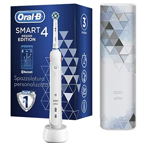 Oral-B Smart 4 4500 Spazzolino Elettrico Testine Oral B Cross Action, 3 Modalità di Spazzo...