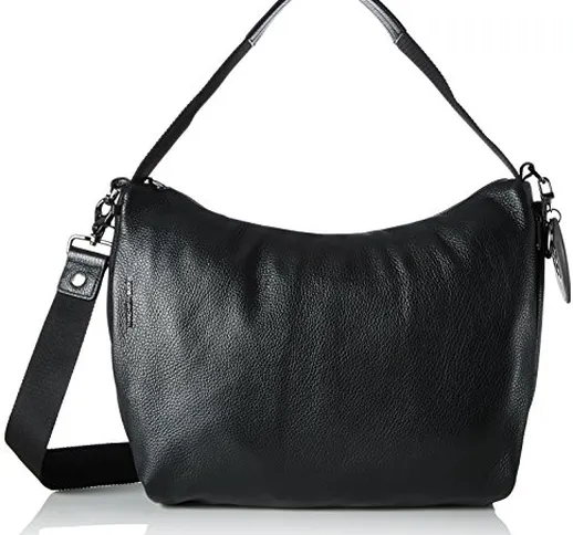 Mandarina Duck Mellow Leather Tracolla, Borsa Donna, Nero, 9x30x36 centimeters (B x H x T)