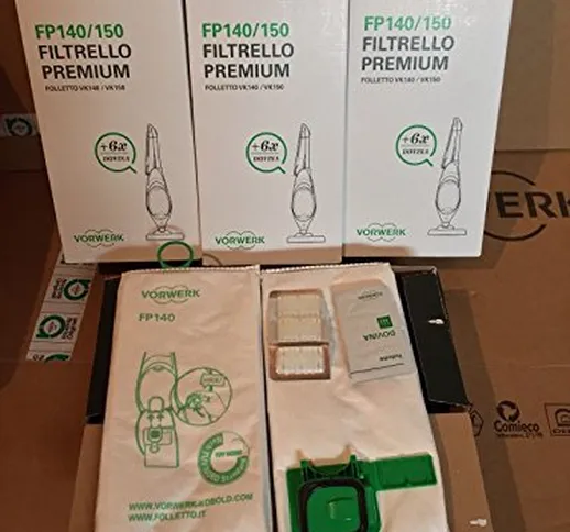 Vorwerk 6 Sacchetti + 6 PROFUMI Originali per Folletto VK 140 150 ASPIRAPOLVERE Originale