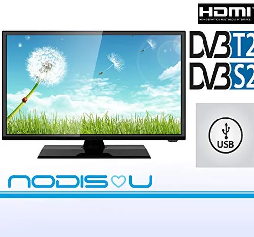 TV 24 Pollici 24" NODIS LED HD DVB-T2/S2 Digitale di Ultima Generazione T2 hdmi GARANZIA I...