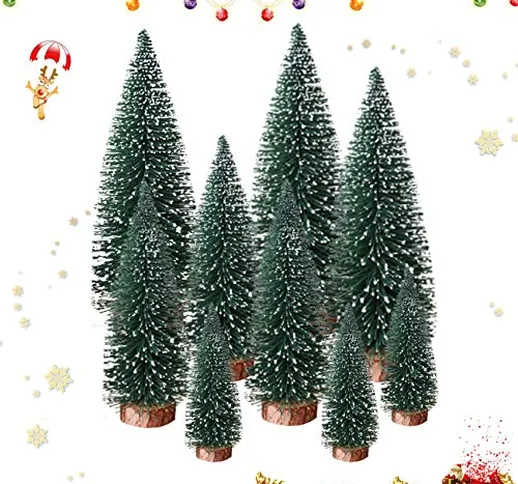 9 pezzi albero di Natale, mini albero di Natale, albero di Natale mini verde, albero di Na...