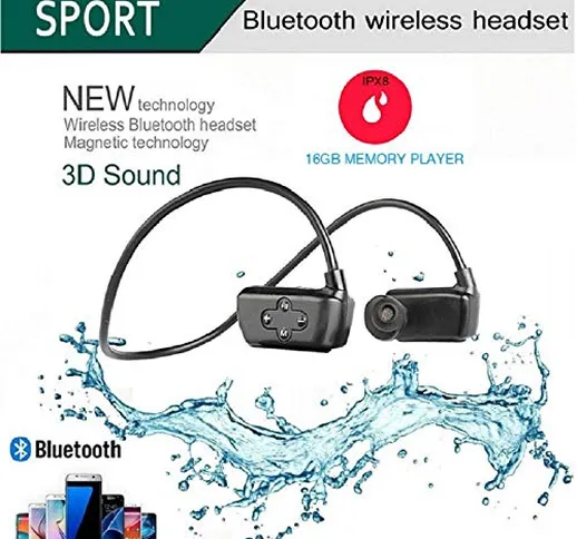 Huadun Ipx8 Waterproof Sports Underwater Cuffie Bluetooth Auricolari 16 GB Wearable MP3 Pl...