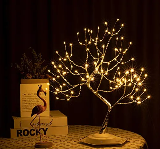 VIMUKUN Lampada Ad Albero da 20"Albero Bonsai A LED, Lampada A LED da Scrivania 36L, Luci...