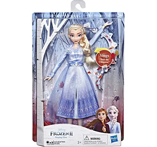Disney Frozen Canto Elsa Moda Bambola con Musica Indossando Vestito Blu Ispirato da Disney...