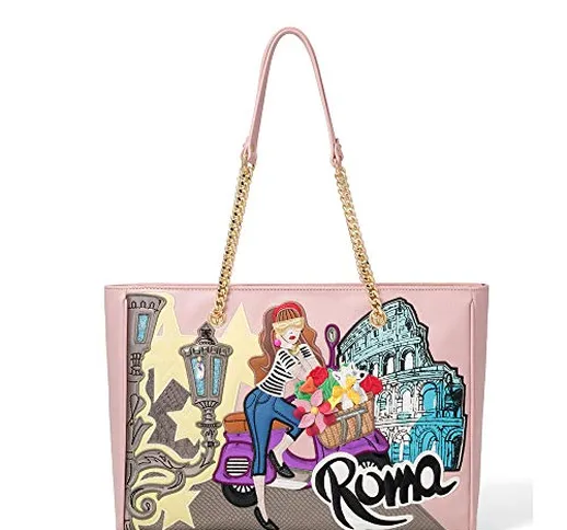 Braccialini Borsa Shopper Linea Cartoline B13975 Roma