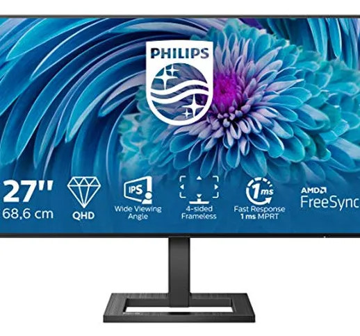Philips 275E2FAE Gaming Monitor 27" LED IPS QHD, 2560*1440, AMD FreeSync, 1ms, 75Hz, 4 sid...