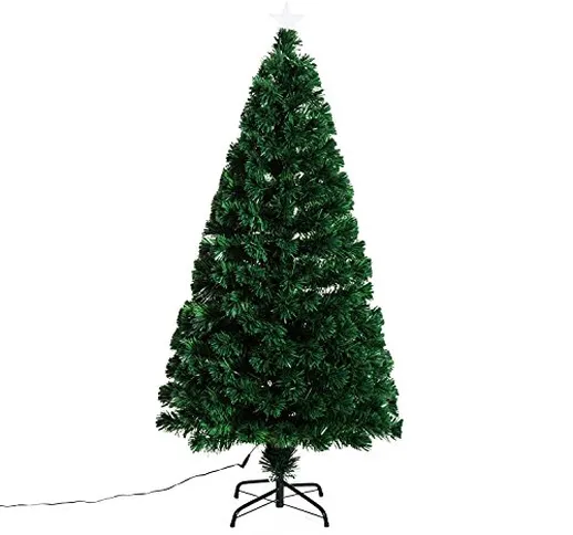 Outsunny HOMCOM Albero di Natale Artificiale Abete in PVC foltissimo Altezza 120 cm/150cm...