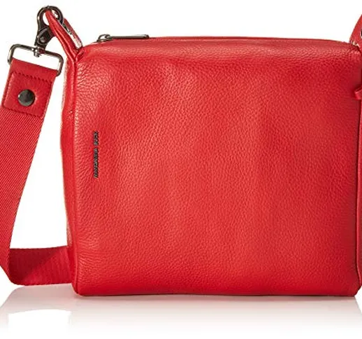 Mandarina Duck Mellow Leather Tracolla, Borsa Donna, Rosso (Flame Scarlet), 25.5x24x10 cm...
