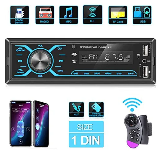 ANKEWAY 2021 Nuovo Touch Autoradio 1 DIN Bluetooth Stereo Car Radio con Controllo Super Ap...