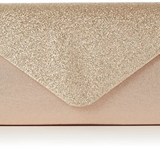 SwankySwans Womens Kelly glitter busta pochette partito Prom borsa frizione, oro (Gold (Ch...