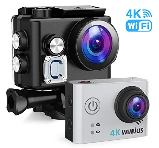 WiMiUS Action Cam 4K 20MP WiFi HD Impermeabile Fotocamera 40M Videocamera Sportiva 170 Gra...