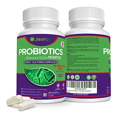 JeaKen - Probiotici con Prebiotici- Bio Cultures Complex - Lactobacillus Gasseri - Lactoba...