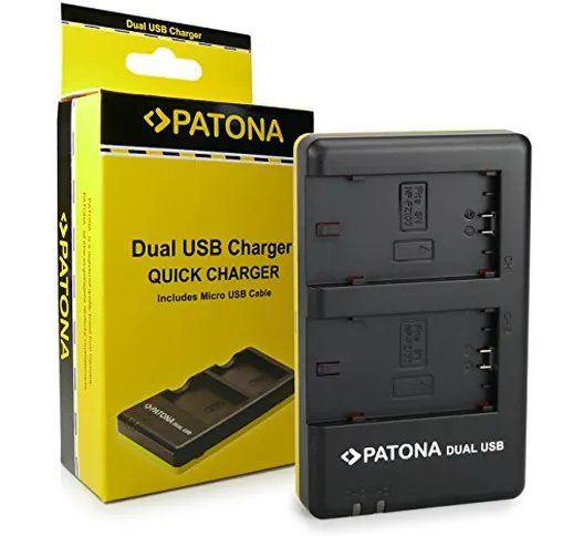 PATONA Caricabatteria doppio per NP-FZ100 Batteria compatibile con Sony Alpha 9, Alpha 7RM...