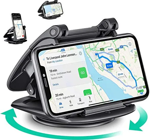 Amazon Brand - Eono Supporto Smartphone per Auto, Girevole a 360°, Porta Telefono Auto con...