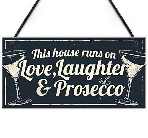 Rummy ,13 x 25 cm, Divertente risate Prosecco Cucina Wall Art Plaque Alcohol Home Bar Pub...