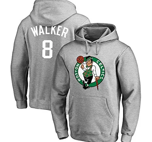 Felpa da Uomo Basketball Fans Jersey New Season Kemba Walker Boston Celtics Felpa con Capp...