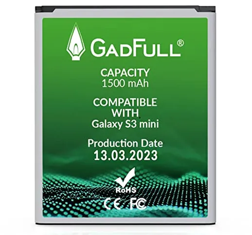 GadFull Batteria compatibile con Samsung Galaxy S3 mini | 2023 Data di produzione |Corrisp...