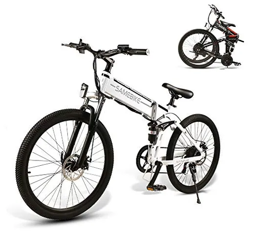 SAMEBIKE Biciclette elettriche da 26 Pollici con Pneumatico Pieghevole Biciclette elettric...