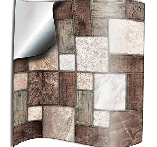 24 Pz Multi mosaico Adesivi per Piastrelle Formato 15 x 15 cm Cucina Adesivi per Piastrell...