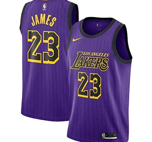 Lalagofe Lebron James, Los Angeles Lakers #23 Basket Jersey Maglia Canotta, Viola City Edi...