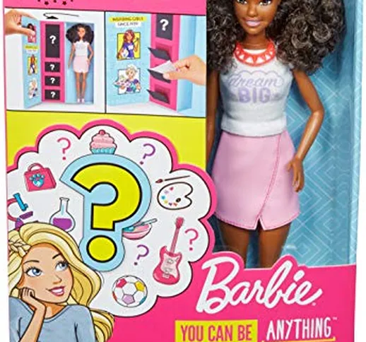 Barbie Carriere Abiti a Sorpresa, Bambola Afroamericana con 2 Vestiti e Accessori da Scopr...