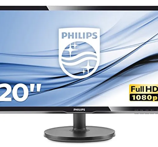 Philips 200V4QSBR Monitor 20" LED con Pannello MVA, Full HD, 1920 x 1080, DVI, VGA, Inclin...