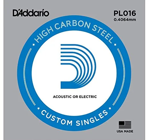 D'Addario PL016 Corda Singola Elettrica-Acustica Plain Steel