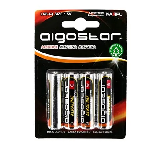 Batterie Aigostar AA Stilo 1.5V confezione da 4 pile Alcaline