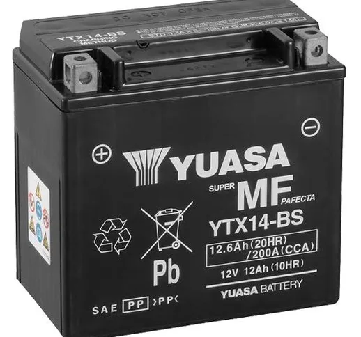 Batteria YUASA ytx14 BS, 12 V/12AH (dimensioni: 150 X 87 X 145) per Kymco Xciting 500 I R...
