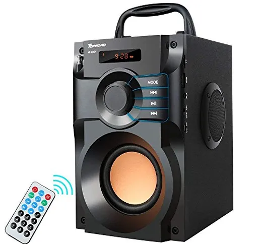 TOPROAD A100 Altoparlante Portatile Bluetooth Wireless Stereo Bass Subwoofer con Radio FM...