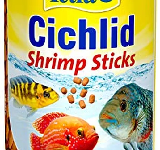 Tetra Cichlid Shrimps Sticks, Mangime Ricco di Gamberetti Specifico per Pesci Ciclidi, 250...