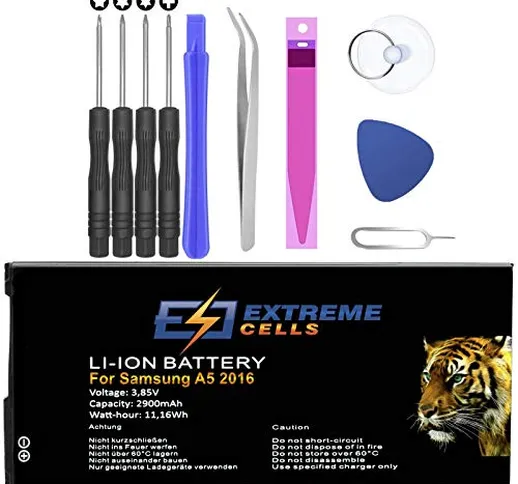Extremecells - Batteria per Samsung Galaxy A5 (2016), SM-A510F, EB-BA510ABE
