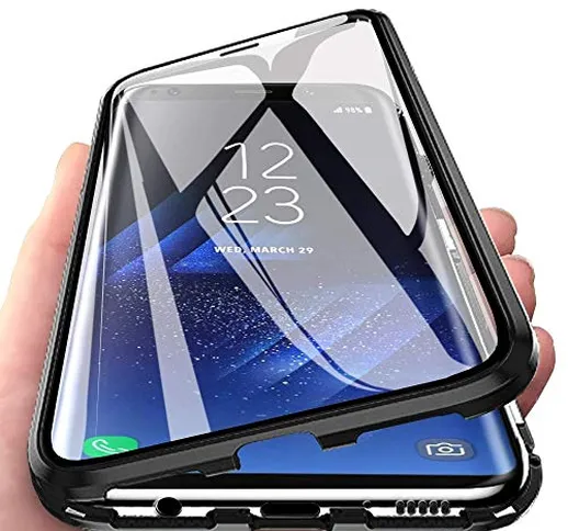 Custodia Magnetico per Samsung Galaxy A70,A70 Cover 360 Gradi Full Body Trasparente Vetro...