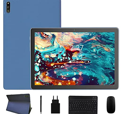 Tablet 10.1 Pollici con 5G WiFi Android 10.0 Quad core 1.6GHz 4GB RAM + 64GB ROM, 128GB Es...