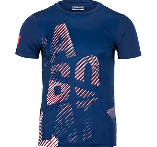 Babolat Exercise Big B Tee Men, Maglietta Uomo, Immobile Blu, L