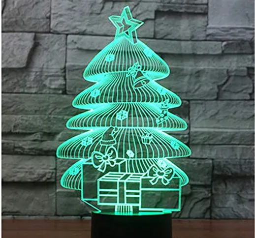 3D Led Night Light Albero Di Natale Regalo Con 7 Colori Di Luce Per La Decorazione Domesti...