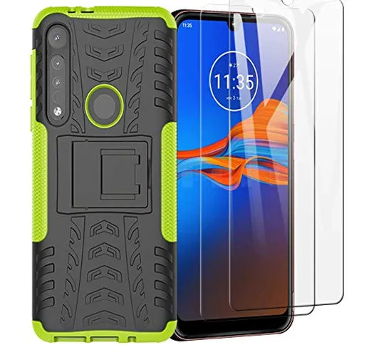 HAOYE Cover per Motorola Moto One Macro Cover e 2 Vetro temperato, Custodia Protettiva con...