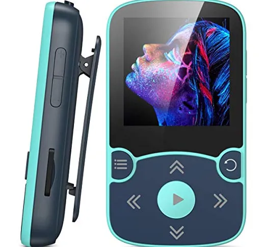 AGPTEK Lettore MP3 Running 32 GB, Lettore MP3 con Clip Bluetooth 5,0, MP3 Player Sport Min...