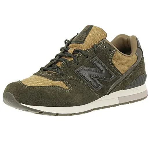 Sneakers Uomo NEW BALANCE verde militare in camoscio, nuova collezione autunno inverno 201...