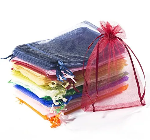 Comius 100pcs Organza Sacchetti, sacchetti di sacchetto dei monili 4x6 pollici sacchetti d...