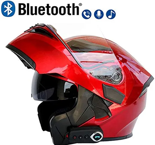 YBZX Caschi Moto Bluetooth per Uomo Donna Caschi Moto apribili integrali Integrato Sistema...