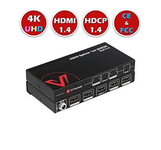 HDMI Splitter 4K x 2K, 4 Way, 2160P, 1080P&3D, for PS4 Xbox, PCM7.1, Dolby TrueHD, DTS-HD...