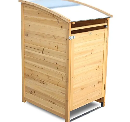 HABAU, Box portabidone dei rifiuti in Legno, 120 l, 65 x 75 x 115 cm