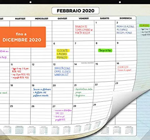 Calendario da Muro 2020 – Calendario da Scrivania Mensile, Novembre 2019 fino a Dicembre 2...