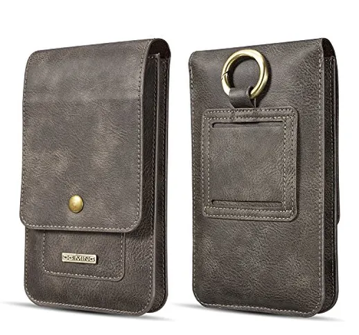 Borsa Clip Cintura Uomo per Telefono Cellulare, Sacchetto in Pelle con Porta Carte, 6.5" B...