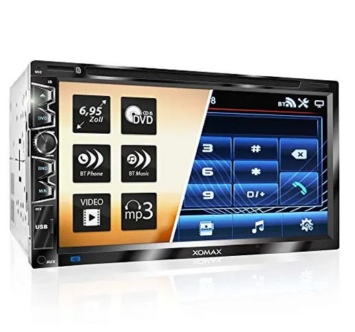 XOMAX XM-2D6907 Autoradio con mirrorlink, Schermo Touch Screen da 17,7 cm / 6,9" I Bluetoo...