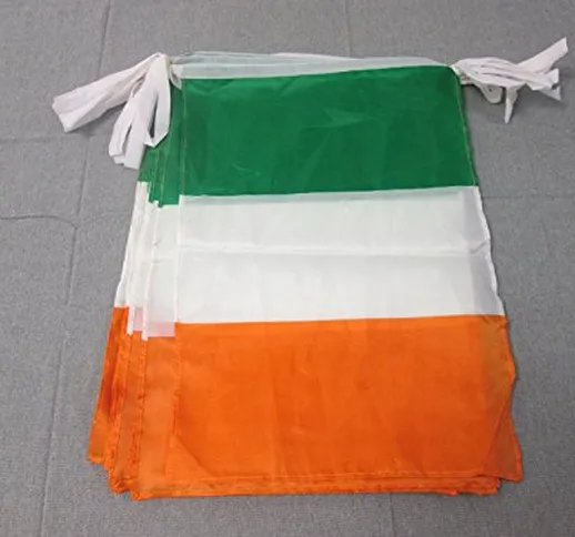 AZ FLAG Ghirlanda 12 Metri 20 Bandiere Irlanda 45x30cm - Bandiera Irlandese 30 x 45 cm - F...