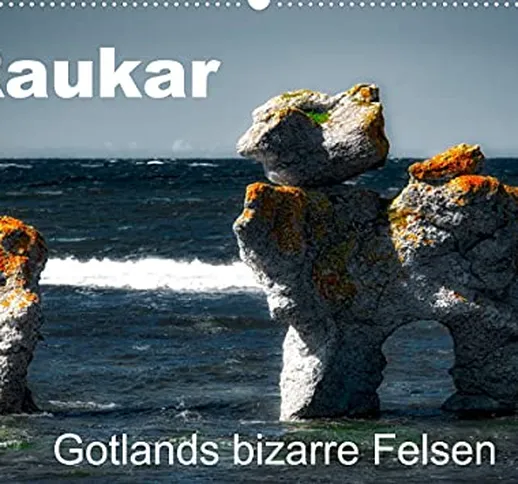 Raukar - Gotlands bizarre Felsen (Wandkalender 2022 DIN A2 quer): Verwitterte Felsen ragen...