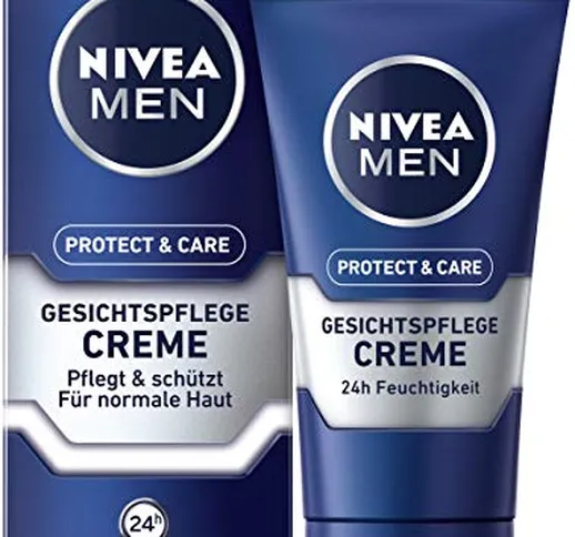 Nivea Men Protect & Care - Crema per la cura del viso in confezione da 3 (3 x 75 ml), crem...